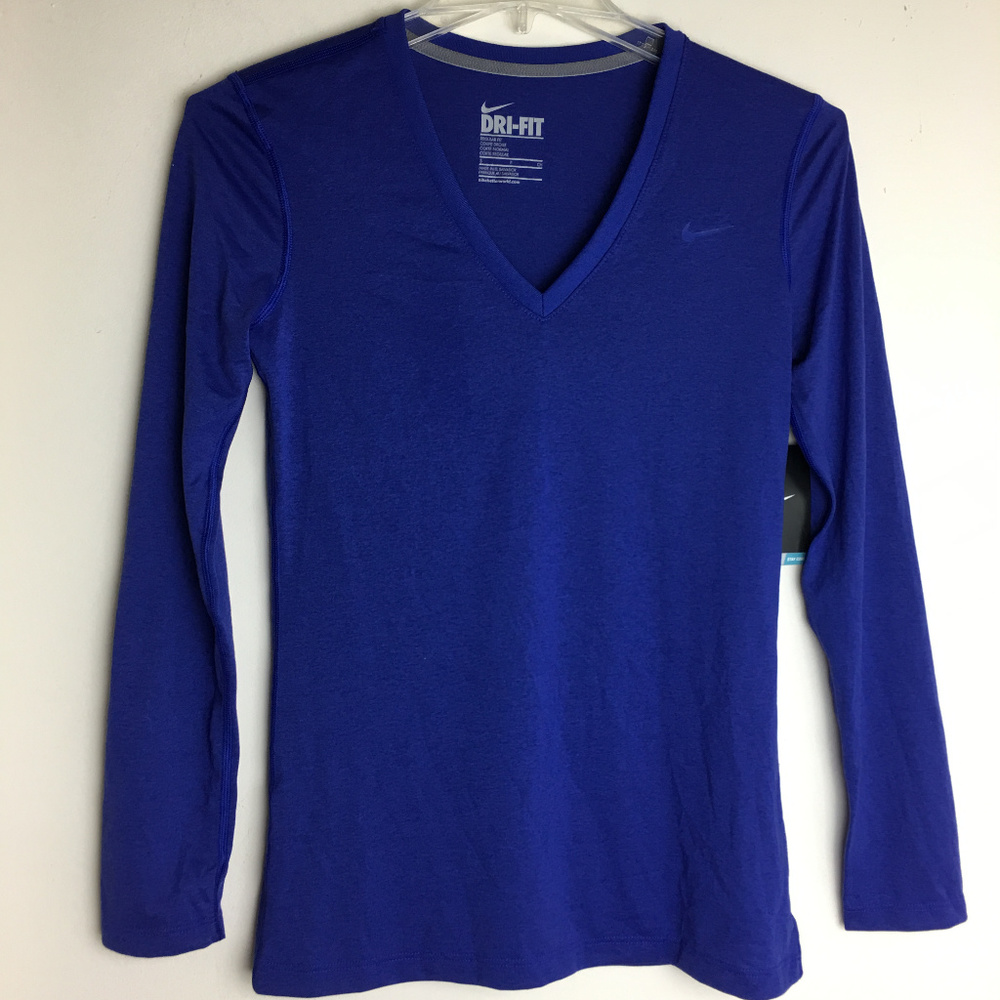 NEW NIKE Dri-Fit Womens Training V-Neck Shirt Top